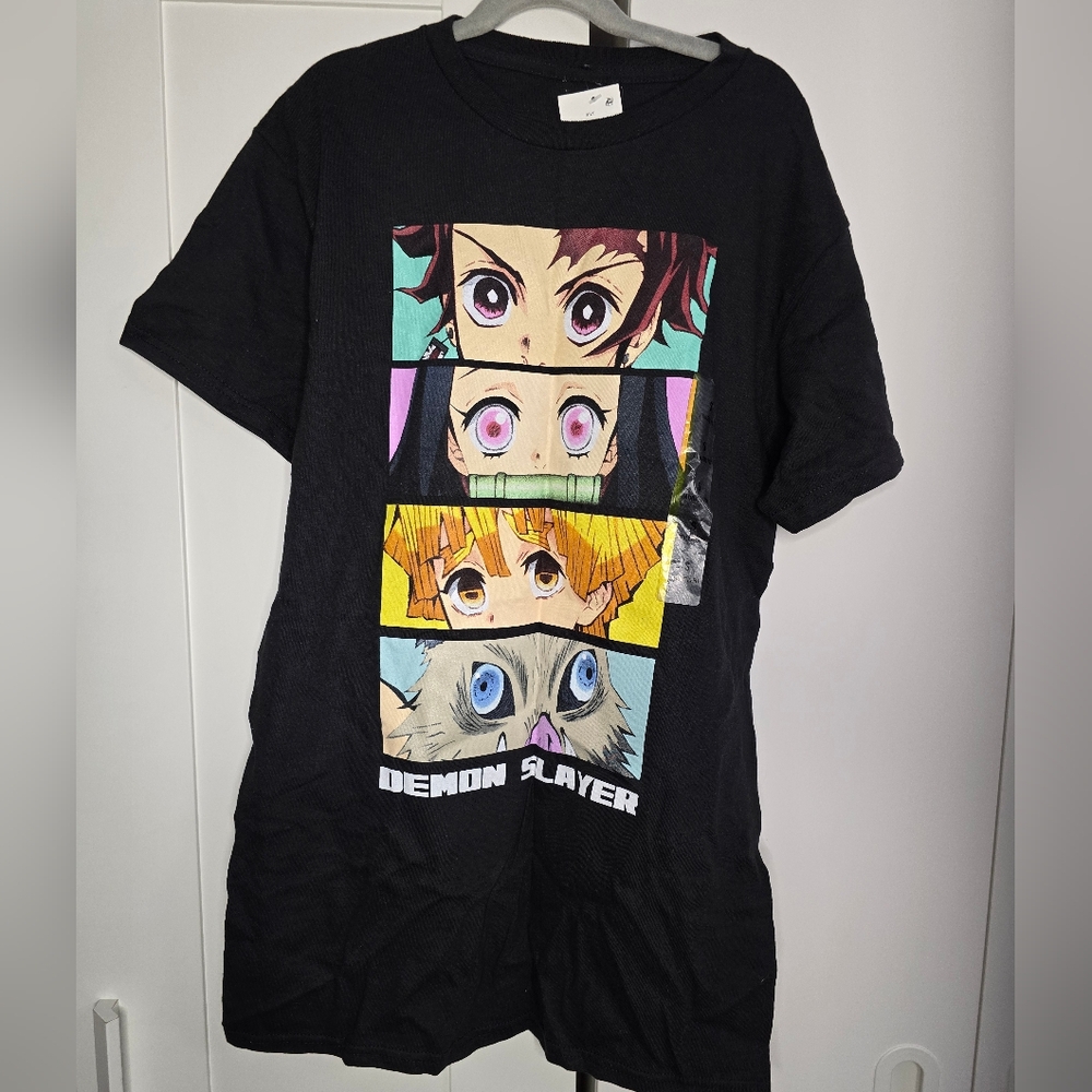 Demon Slayer Black Graphic Tee for Men